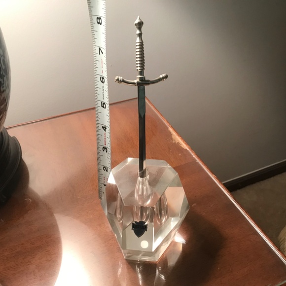 Sword of Excalibur Vintage letter opener in Clear paperweight - Picture 2 of 8